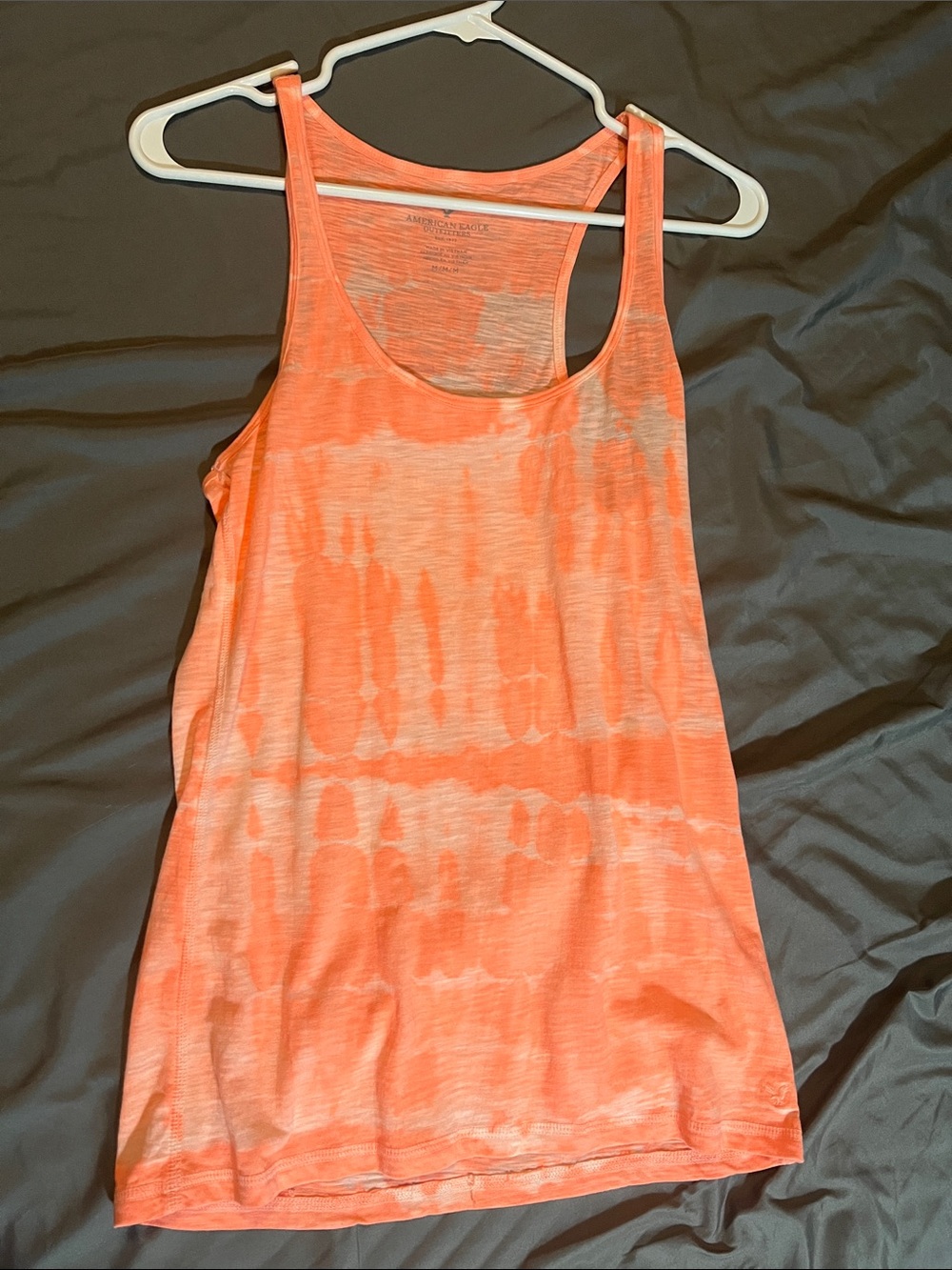 American Eagle Outfitters Coral Tie-Dye Racerback Tank